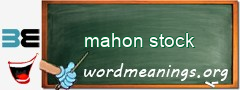 WordMeaning blackboard for mahon stock